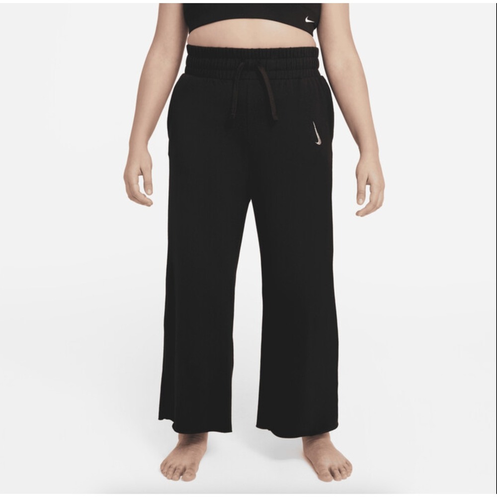 Nike Yoga Girls Black Wide Leg Sweatpants Elastic‎ Drawstring Waist Size Small
